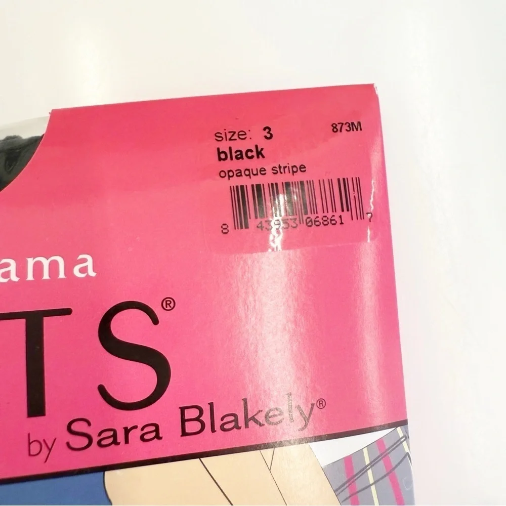 NWT Marvelous Mama Assets Black Terrific Tights Maternity Opaque Stripe, Size 3